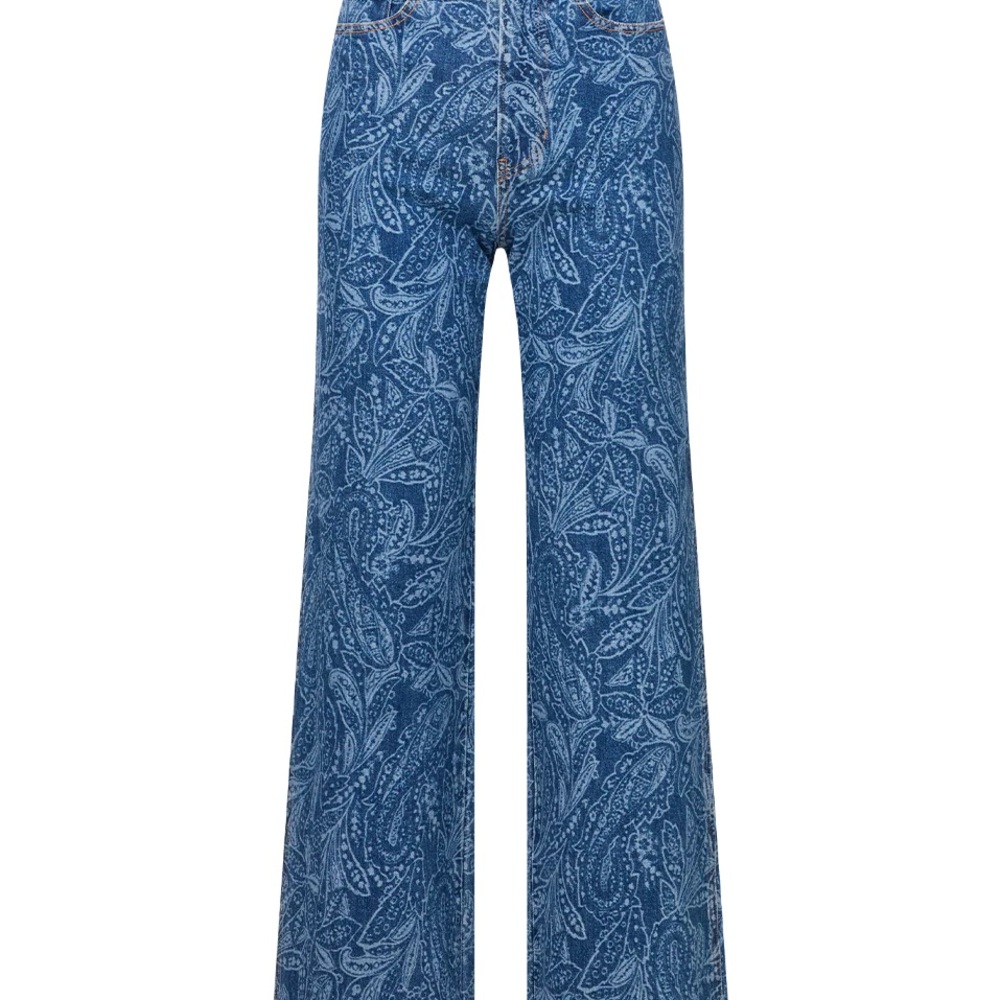 NWT Veronica Beard Taylor Paisley Printed Wide-Leg Jean size 26